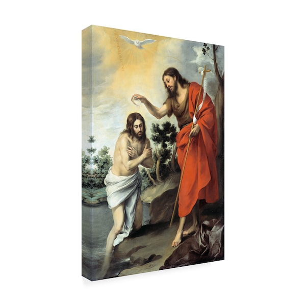 Murillo 'The Baptism Of Christ' Canvas Art,12x19